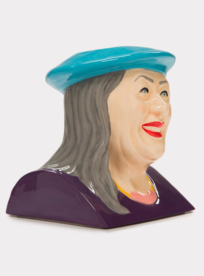 Jimmy D Lanza's "La Vilma", painted and handmade flowerpot