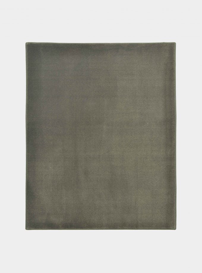 "Solid" middle olive green rug in monocolor fabric loopo milano design F
