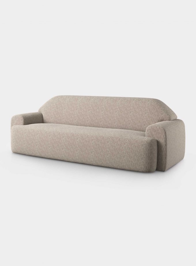 "Minimal" three seater cream bouclé sofa