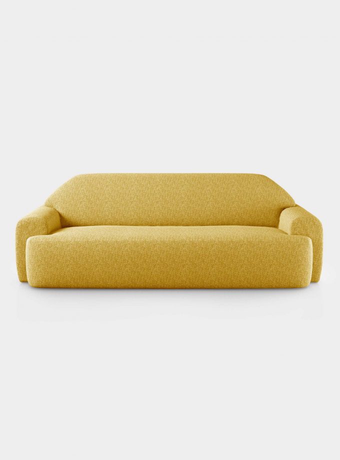 "Minimal" three seater yellow bouclé sofa loopo milan design F