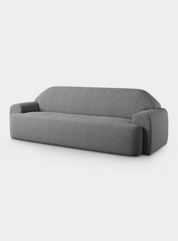 "Minimal" three seater grey bouclé sofa