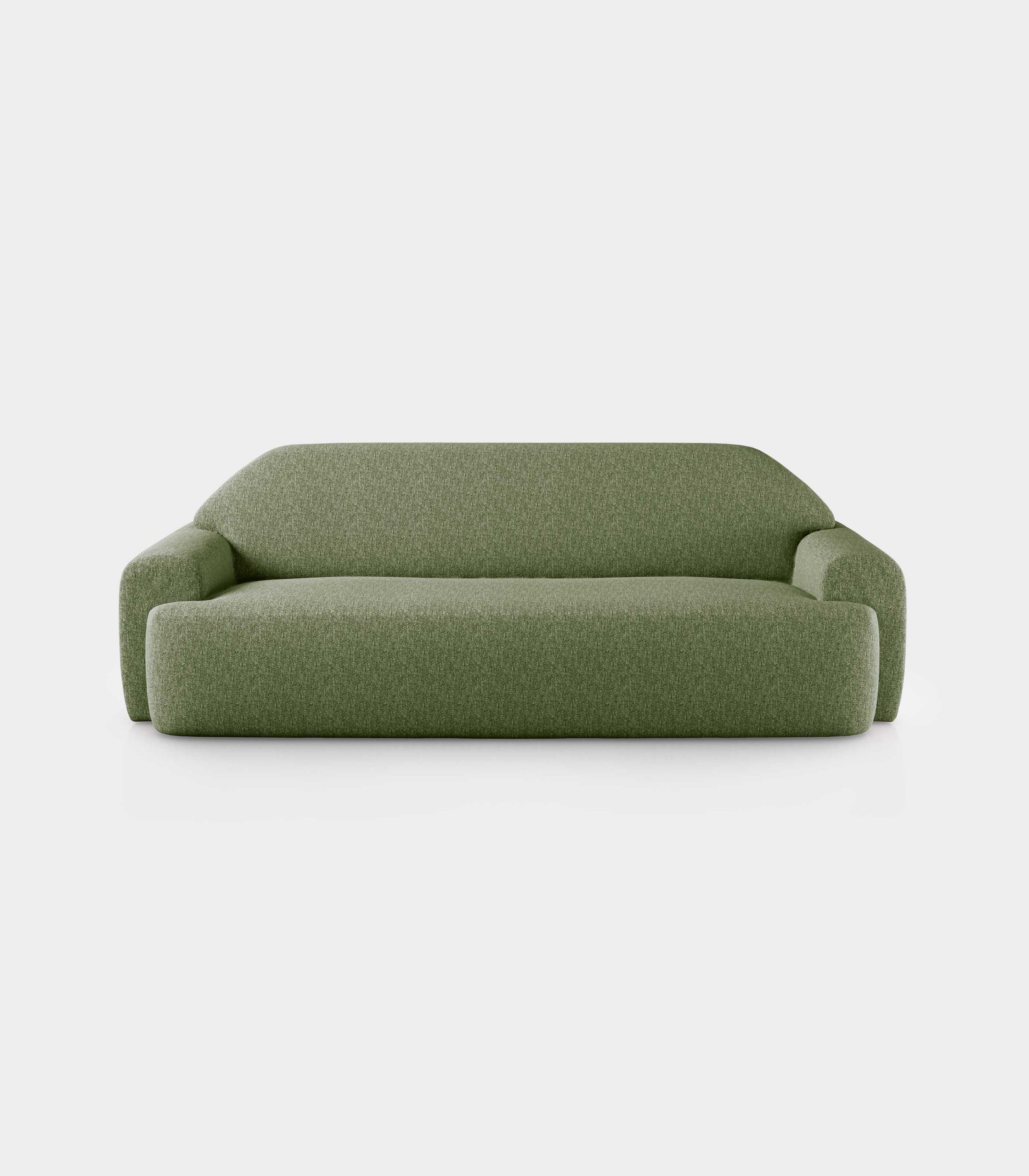 "Minimal" 2 seater green bouclé sofa loopo milan design F