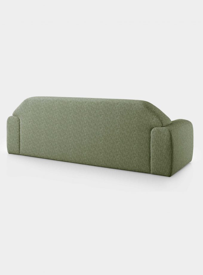 "Minimal" three seater green bouclé sofa