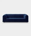 Capitonné blue velvet sofa loopo milan design F