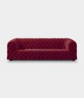 Capitonné red velvet sofa loopo milan design F