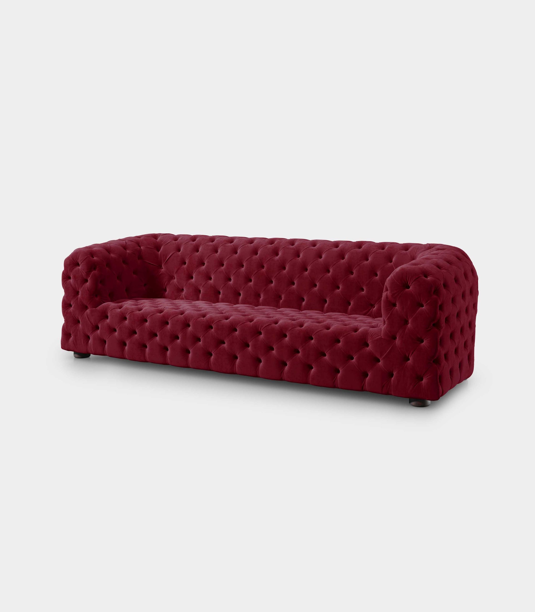 Capitonné red velvet sofa loopo milan design FD