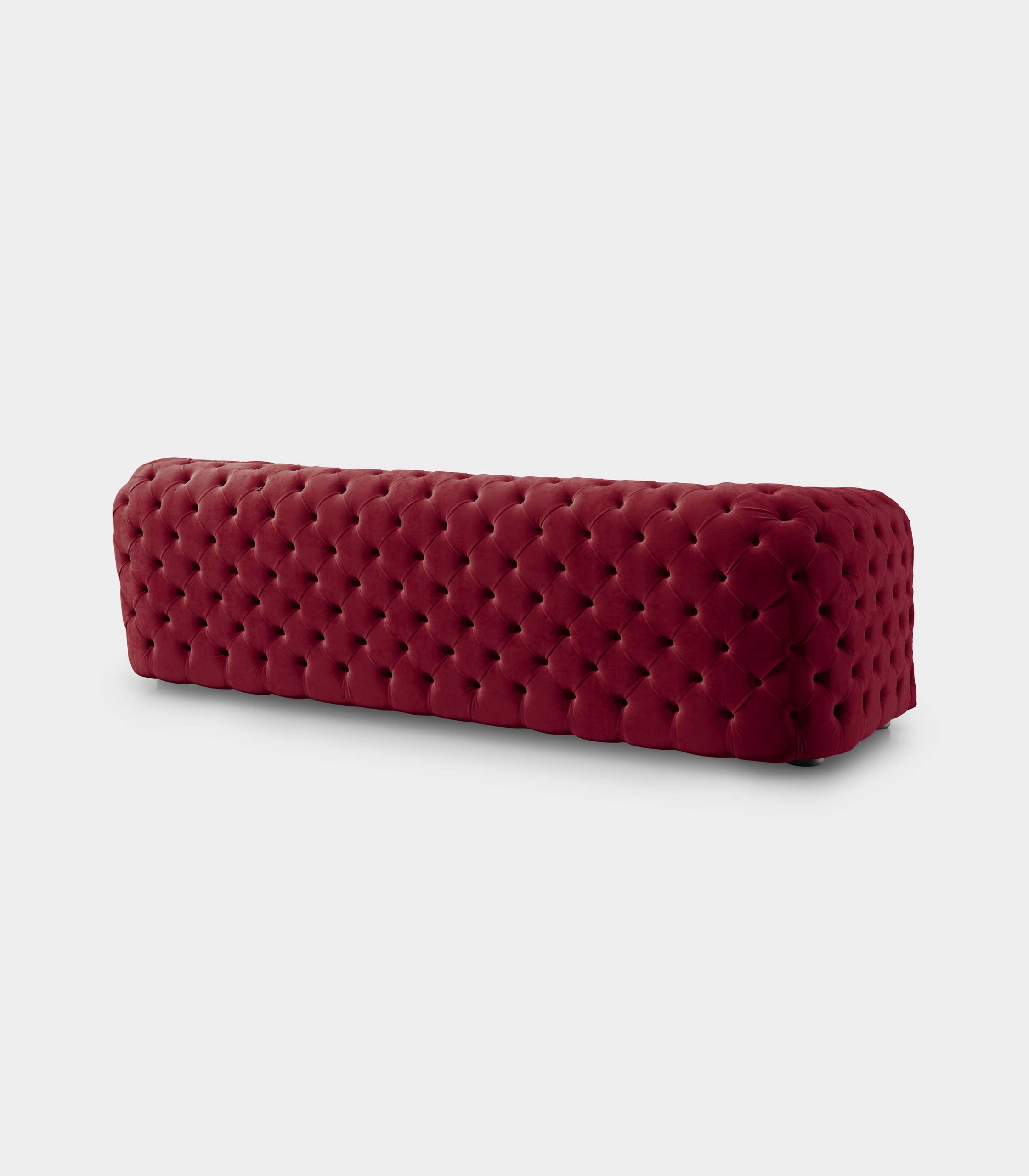 Capitonné red velvet sofa loopo milan design R
