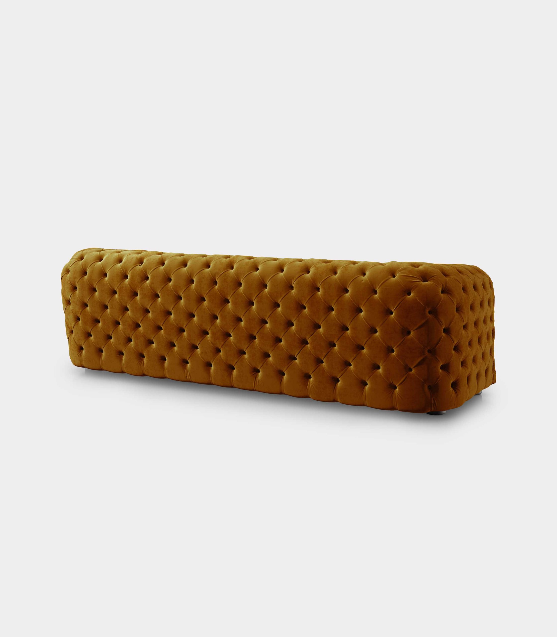 Capitonné mustard velvet sofa loopo milan design R