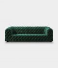 Capitonné green velvet sofa loopo milan design F