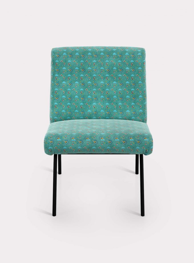 Armchair with "Acrobats and Clouds" pattern loopo milano design F