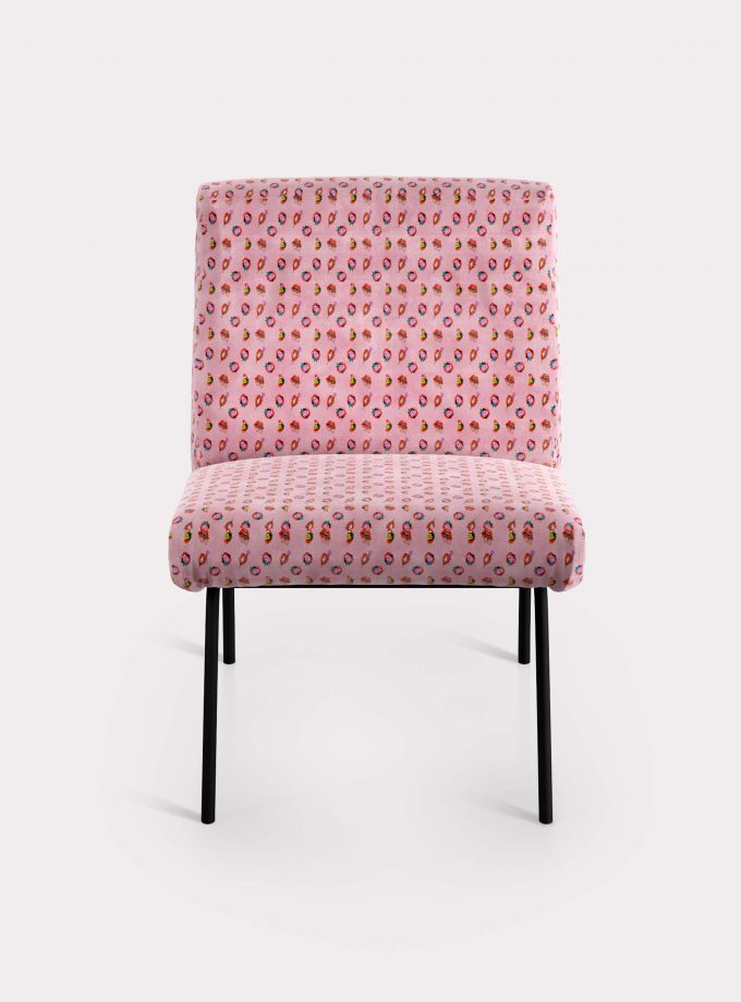 Armchair with "Mouths and flowers" pattern loopo milan design F