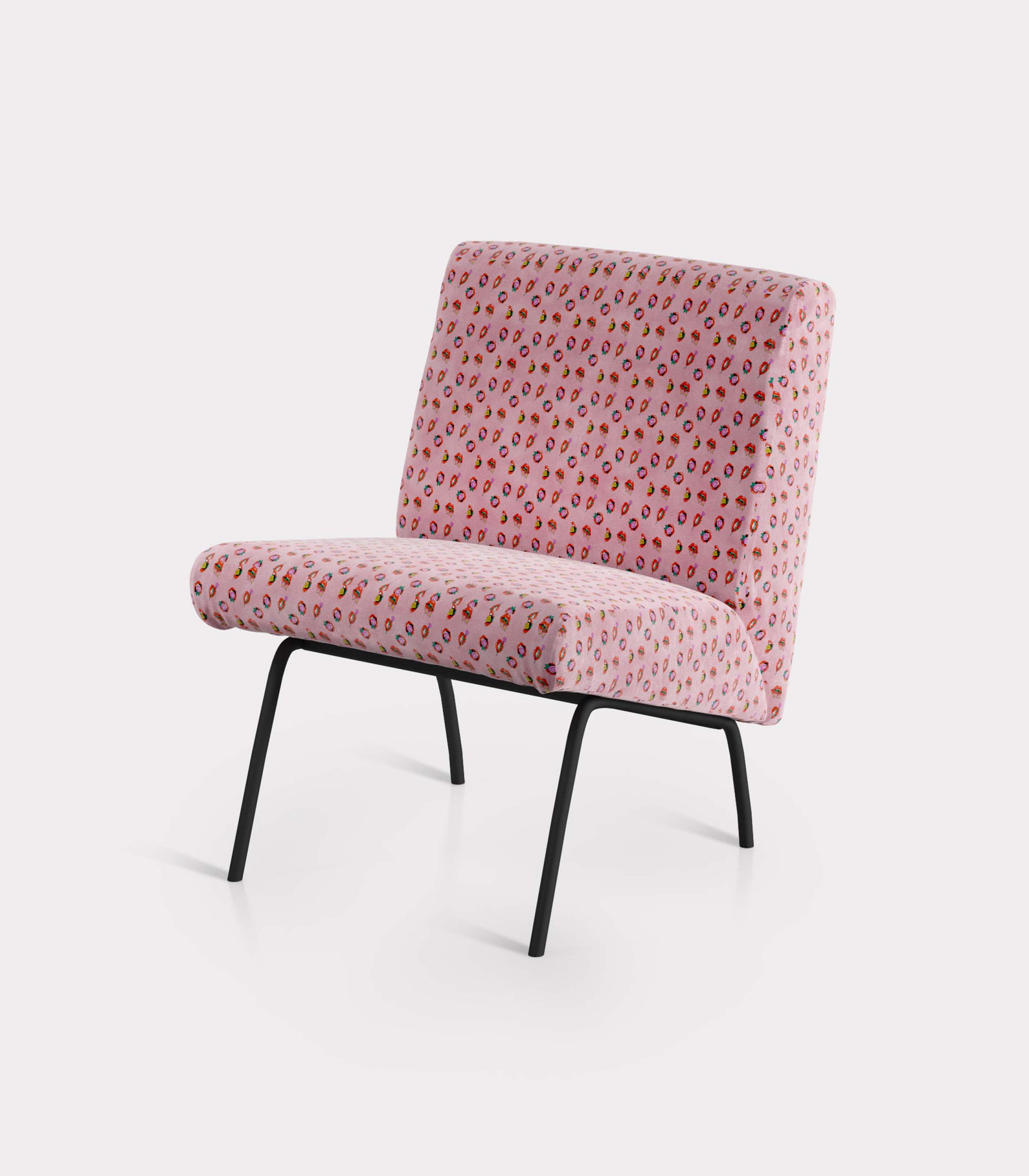 Armchair with "Mouths and flowers" pattern loopo milan design FD