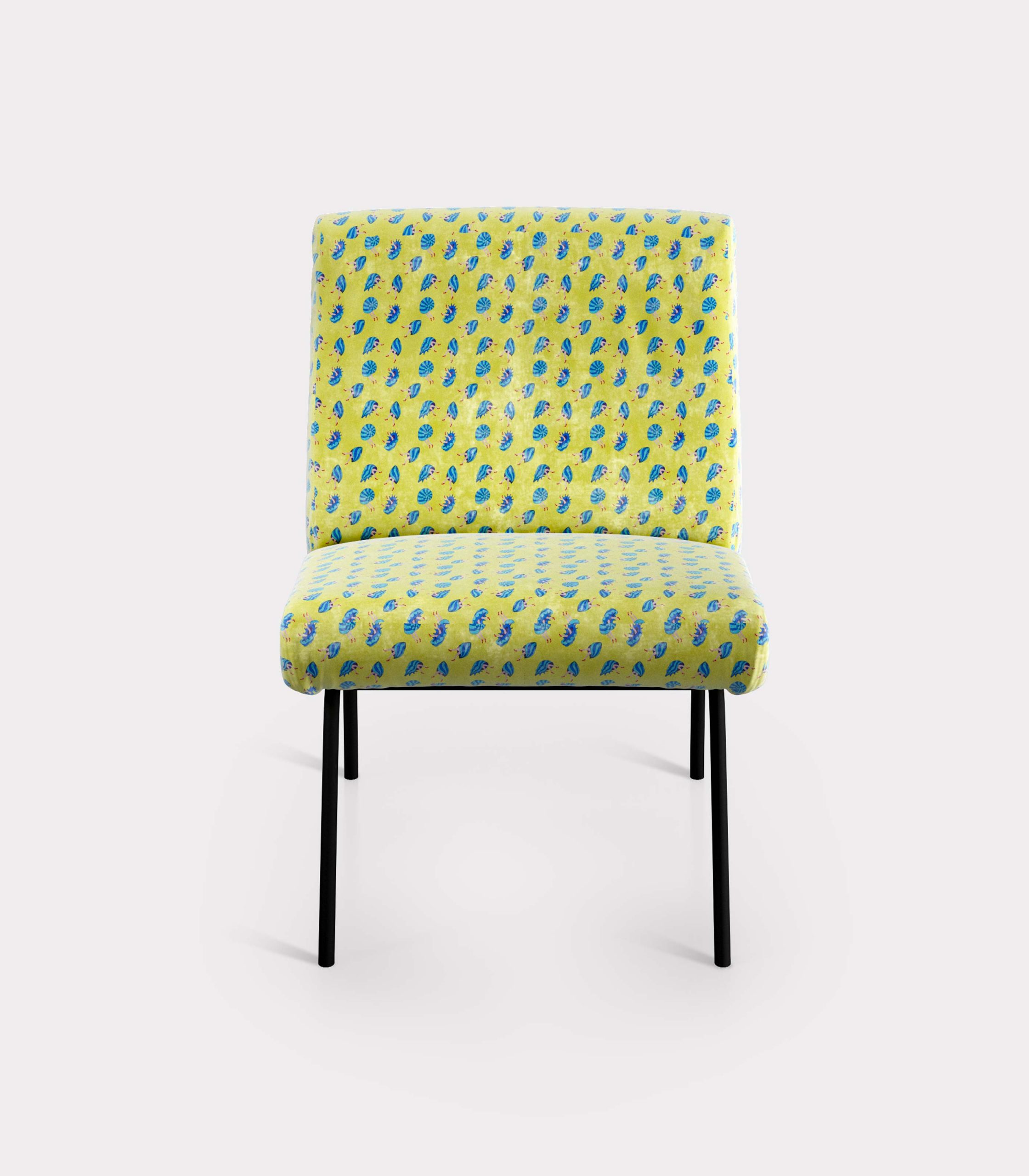 Armchair with "Shells and Legs" pattern loopo milano design F