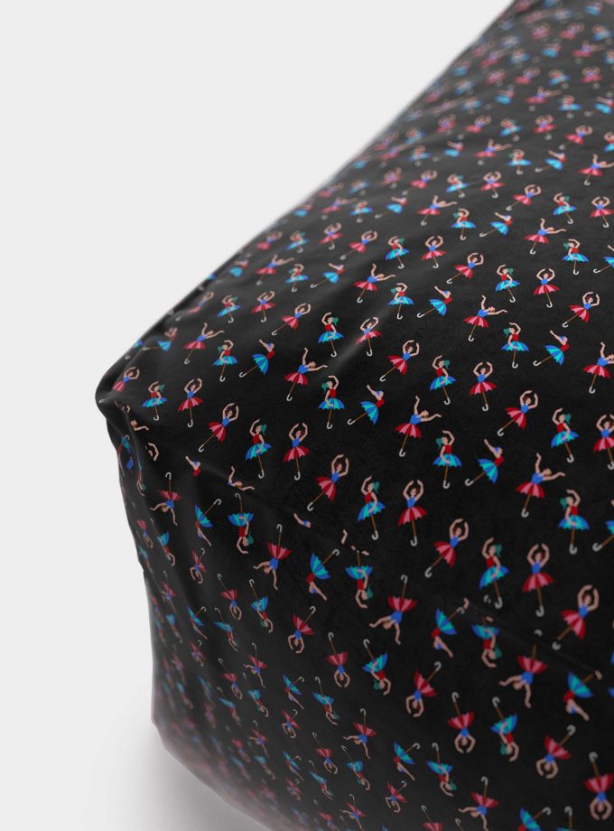 Pouff in polistirolo su pattern "Ballerine e Ombrelli"