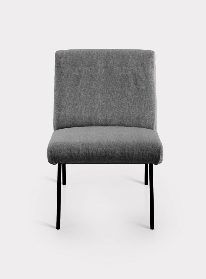 Grey armchair in bouclé fabric loopo milan design F