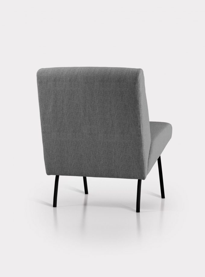 Grey armchair in bouclé fabric