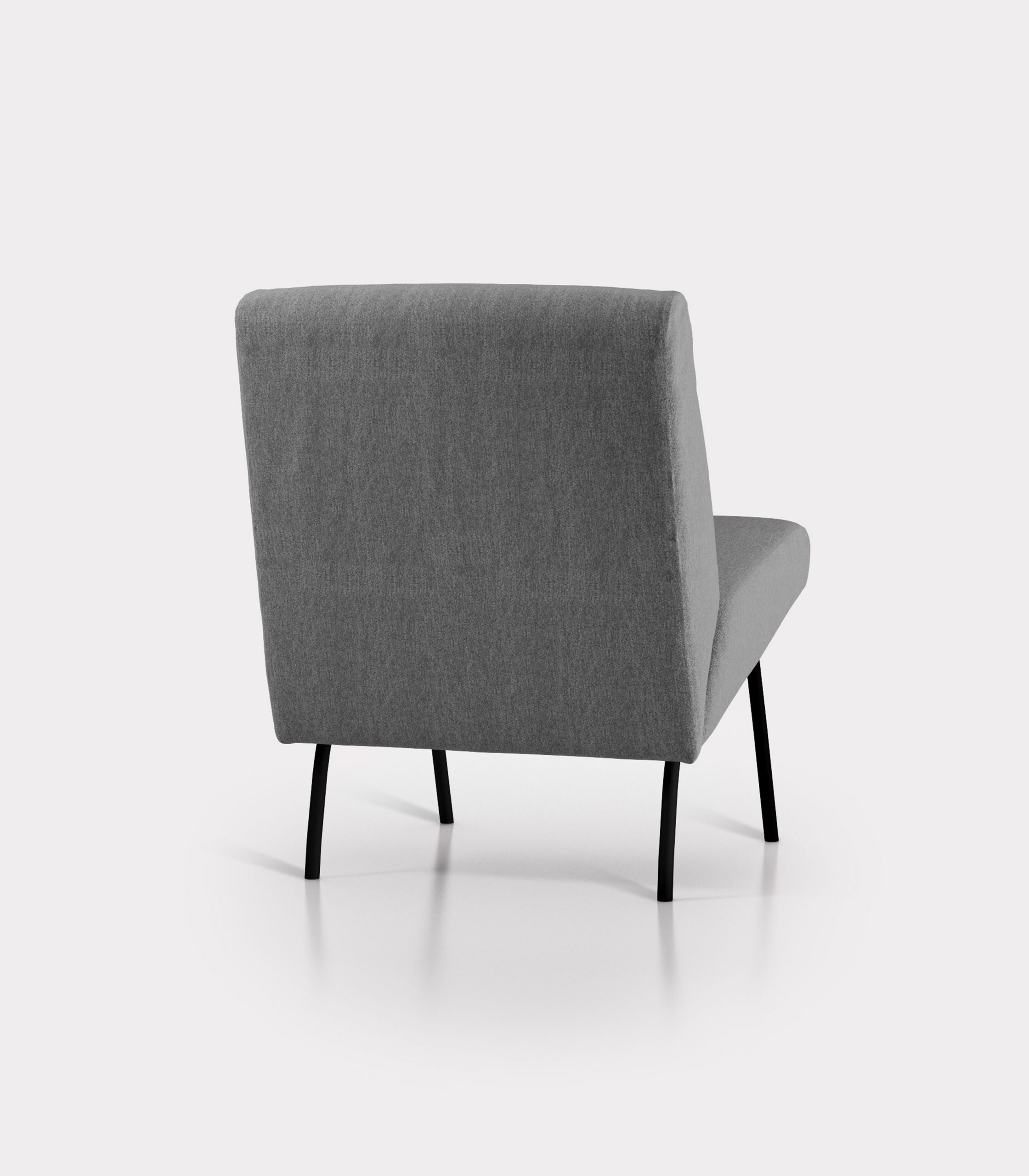 Grey armchair in bouclé fabric loopo milan design R