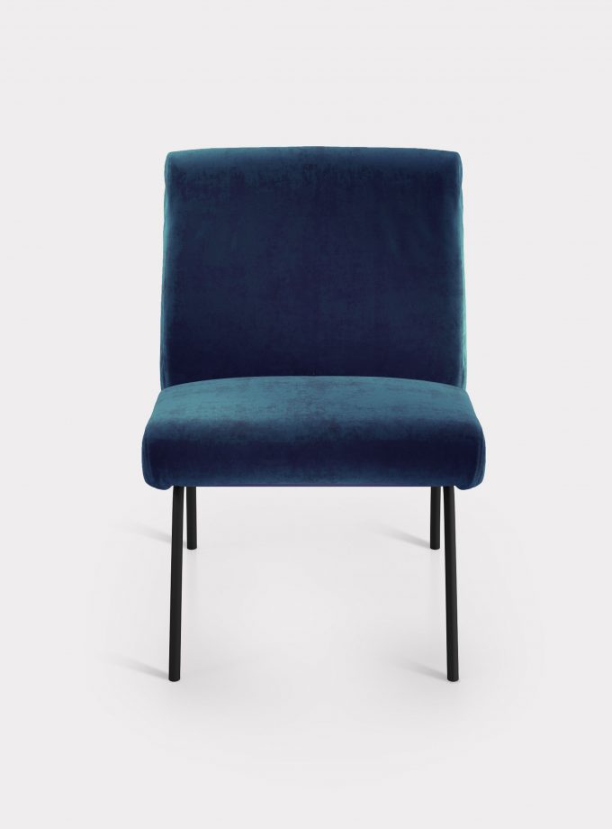 poltrona velluto blu loopo milan design F