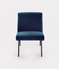 Blue armchair in velvet fabric loopo milan design F