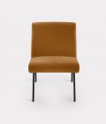 Caramel armchair in velvet fabric loopo milan design F