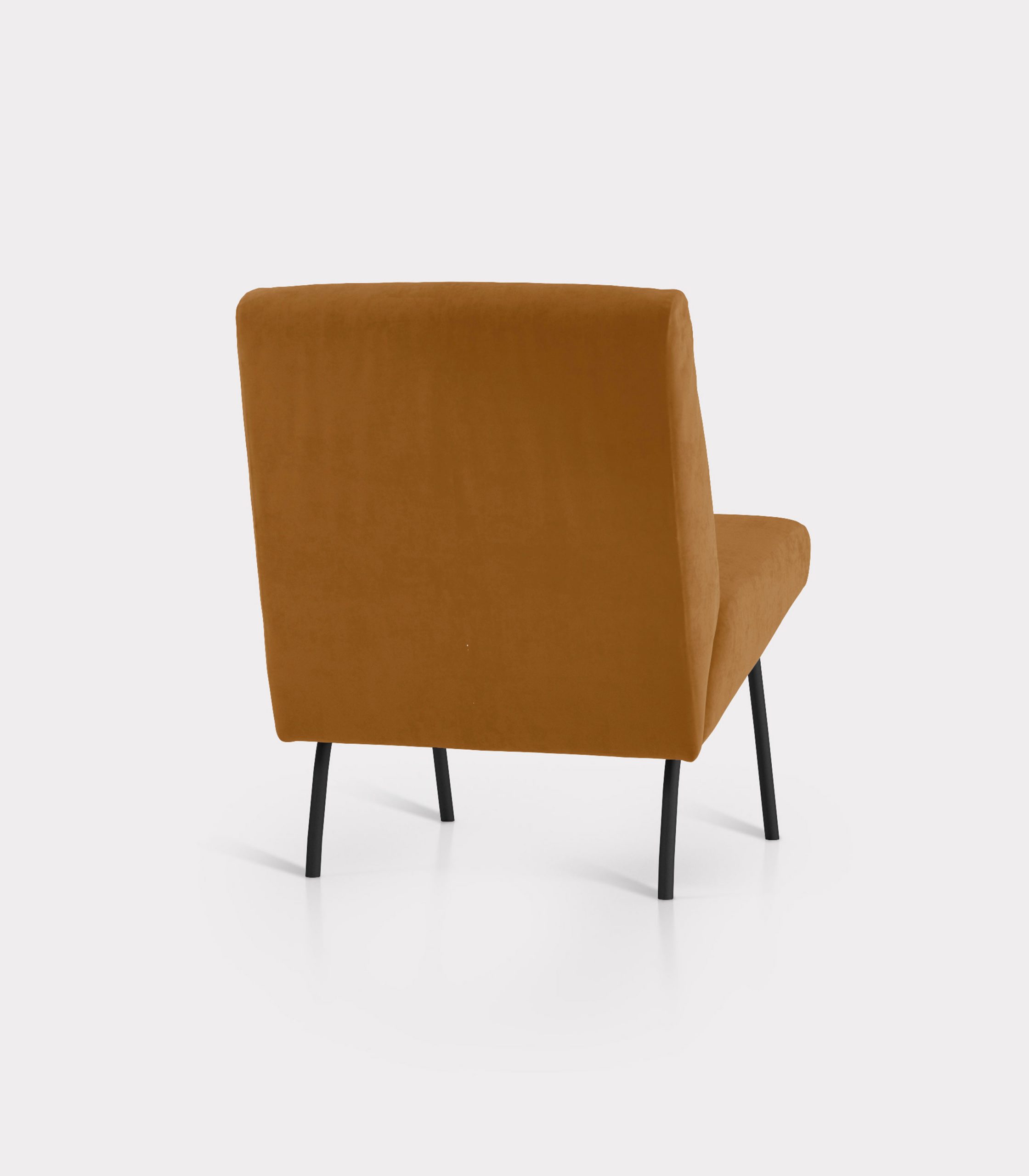 Caramel armchair in velvet fabric loopo milan design R