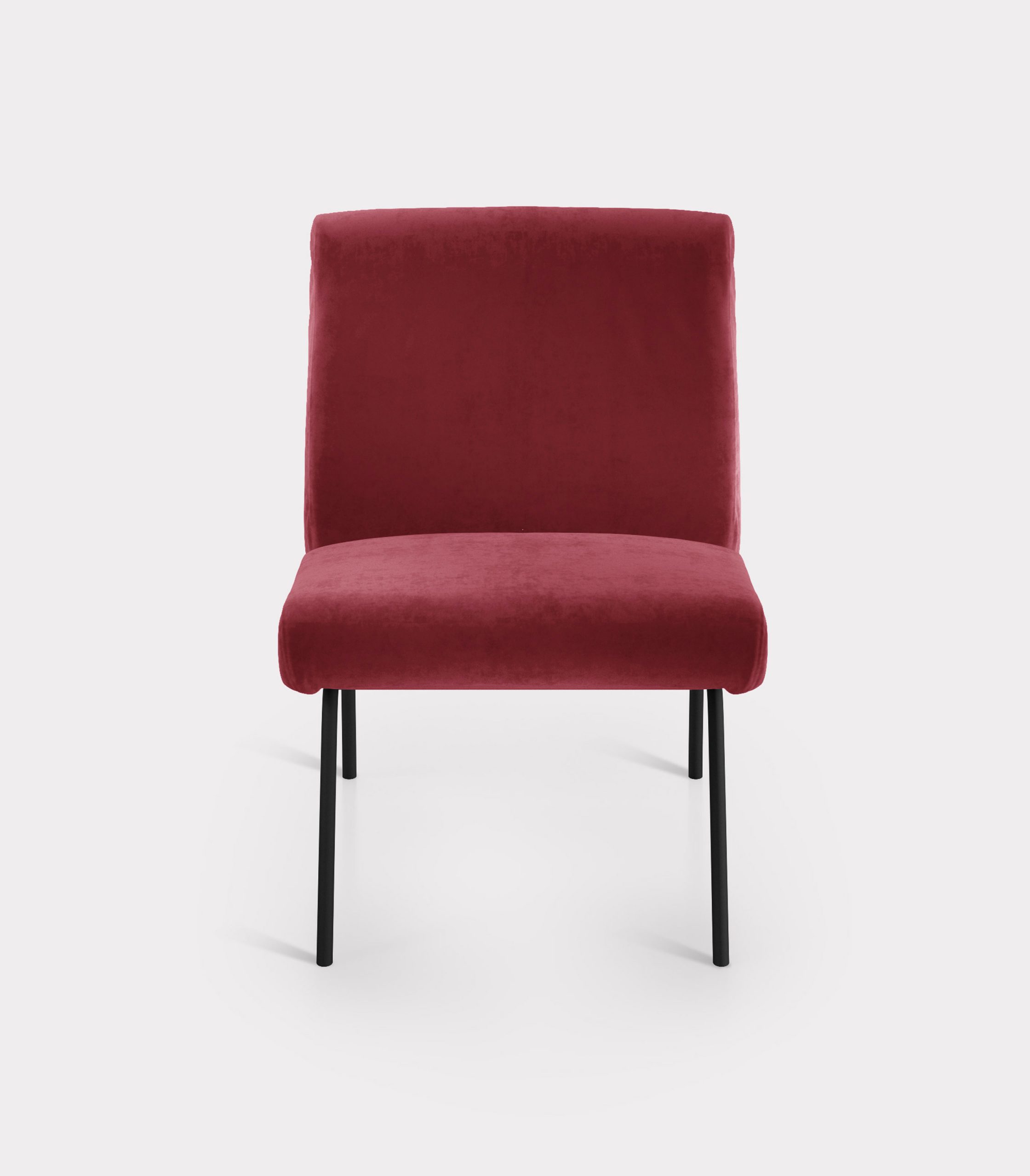 Red armchair in velvet fabric loopo milan design F