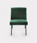 Green armchair in velvet fabric loopo milan design F