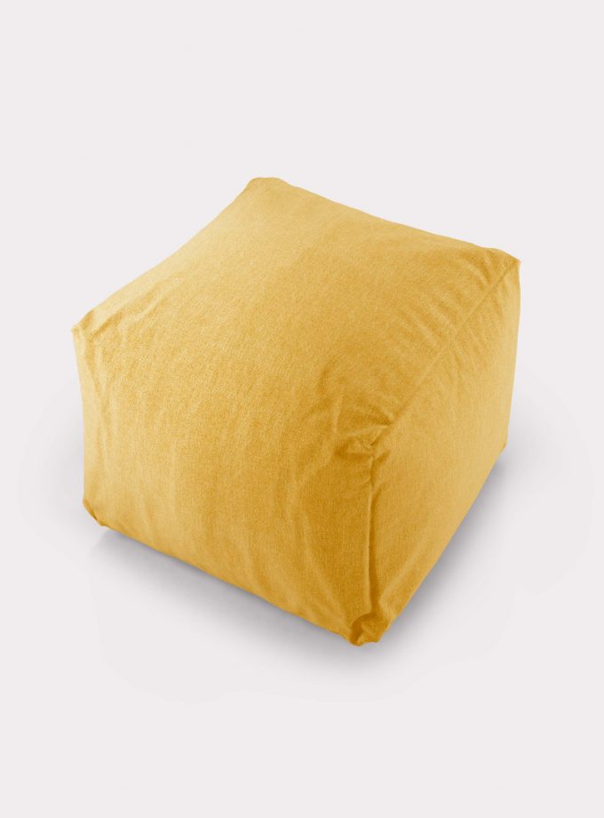Polystyrene yellow pouf