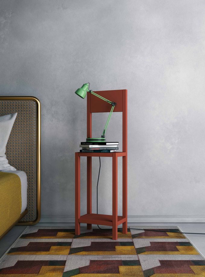 Brick red chair for an unexpected guest