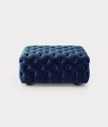 Blu velvet Pouf capitonné loopo milan design A