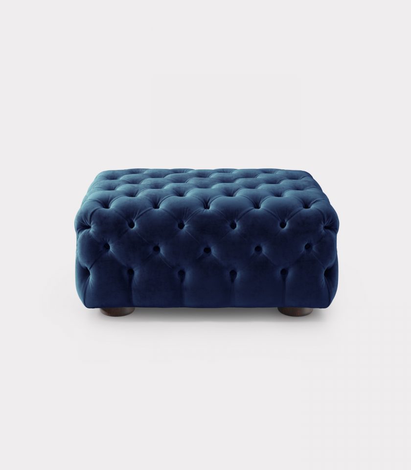 Pouf capitonne velluto blu loopo milan design A