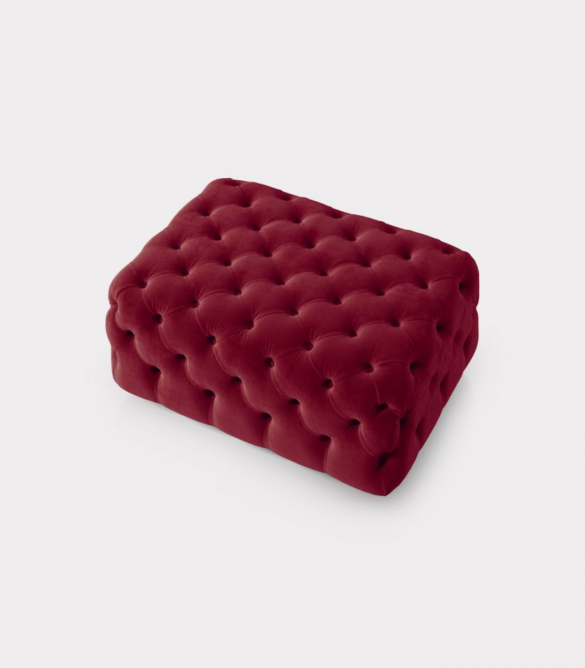 Pouf capitonne velluto rosso loopo milan design A