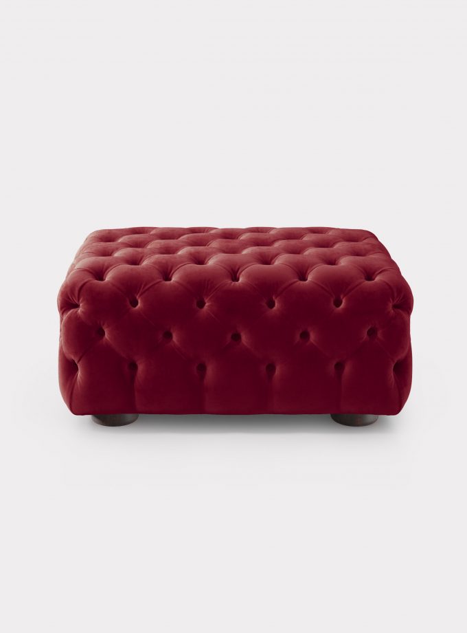 Pouf capitonne velluto rosso loopo milan design A