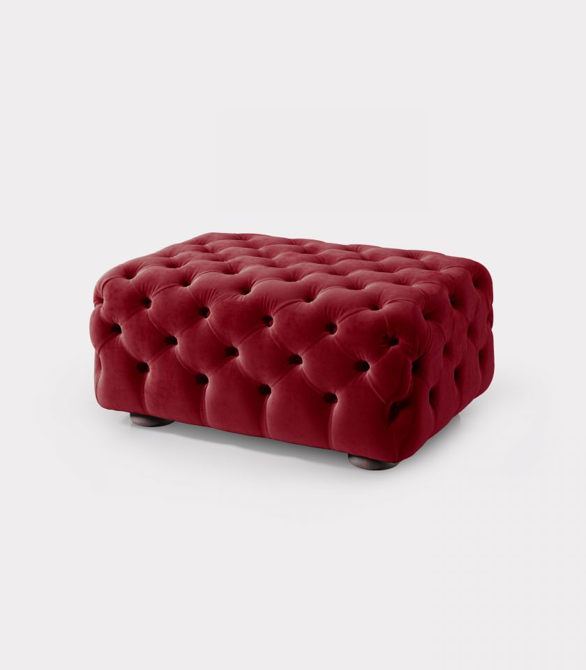 Pouf capitonne velluto rosso loopo milan design A