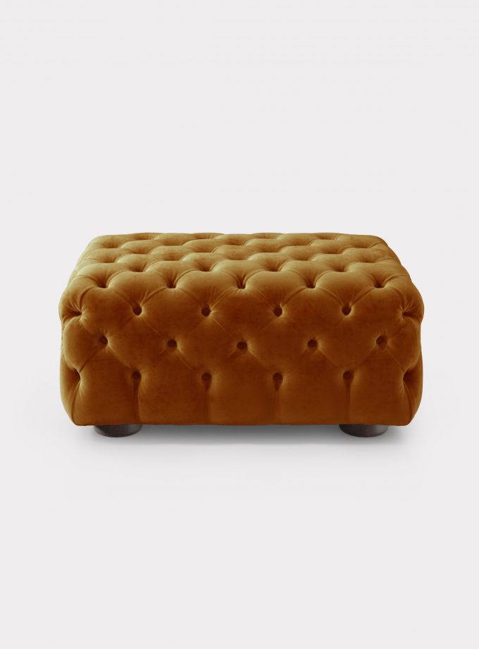 Mustard velvet Pouf capitonné loopo milan design A